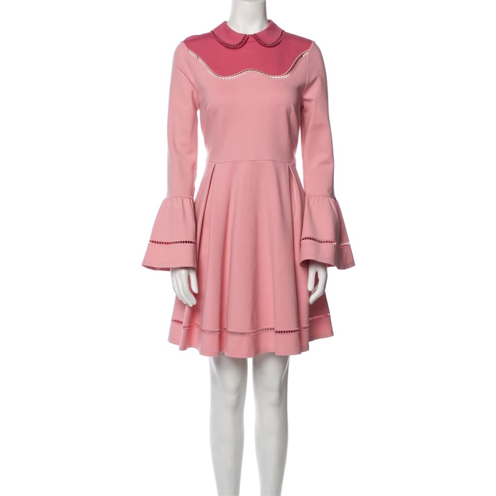 Ted Baker Pink Fit and Flare Dress with Bell Sleeves